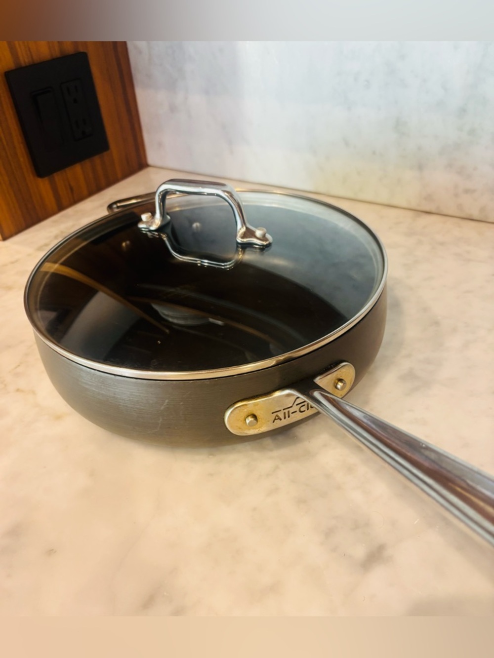 All-Clad Gray Nonstick Sauté Pan with Glass Lid - Gray